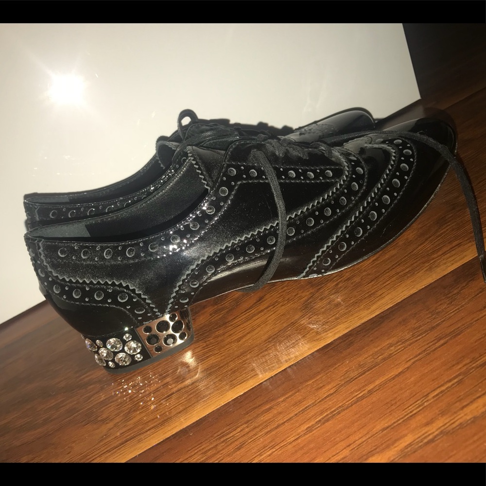 Miu Miu Lace Up Oxford Flats